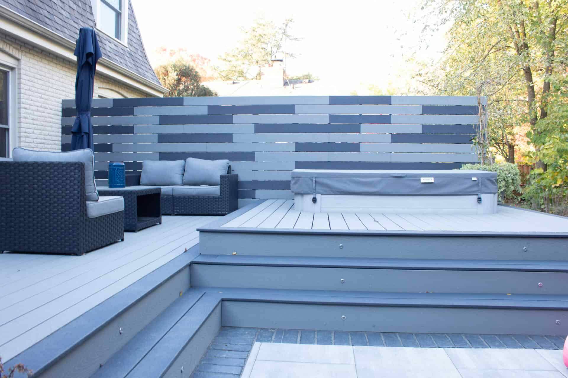 deck with hot tub