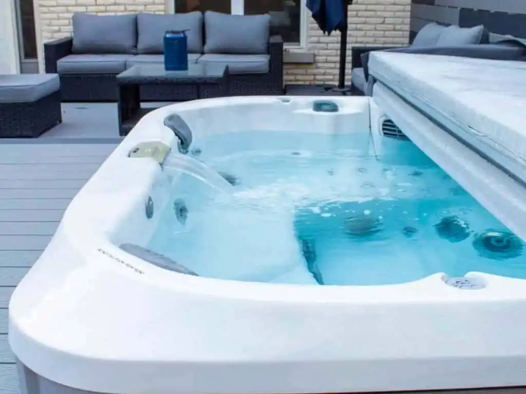 Outdoor Hot Tub On Multi Level Deck